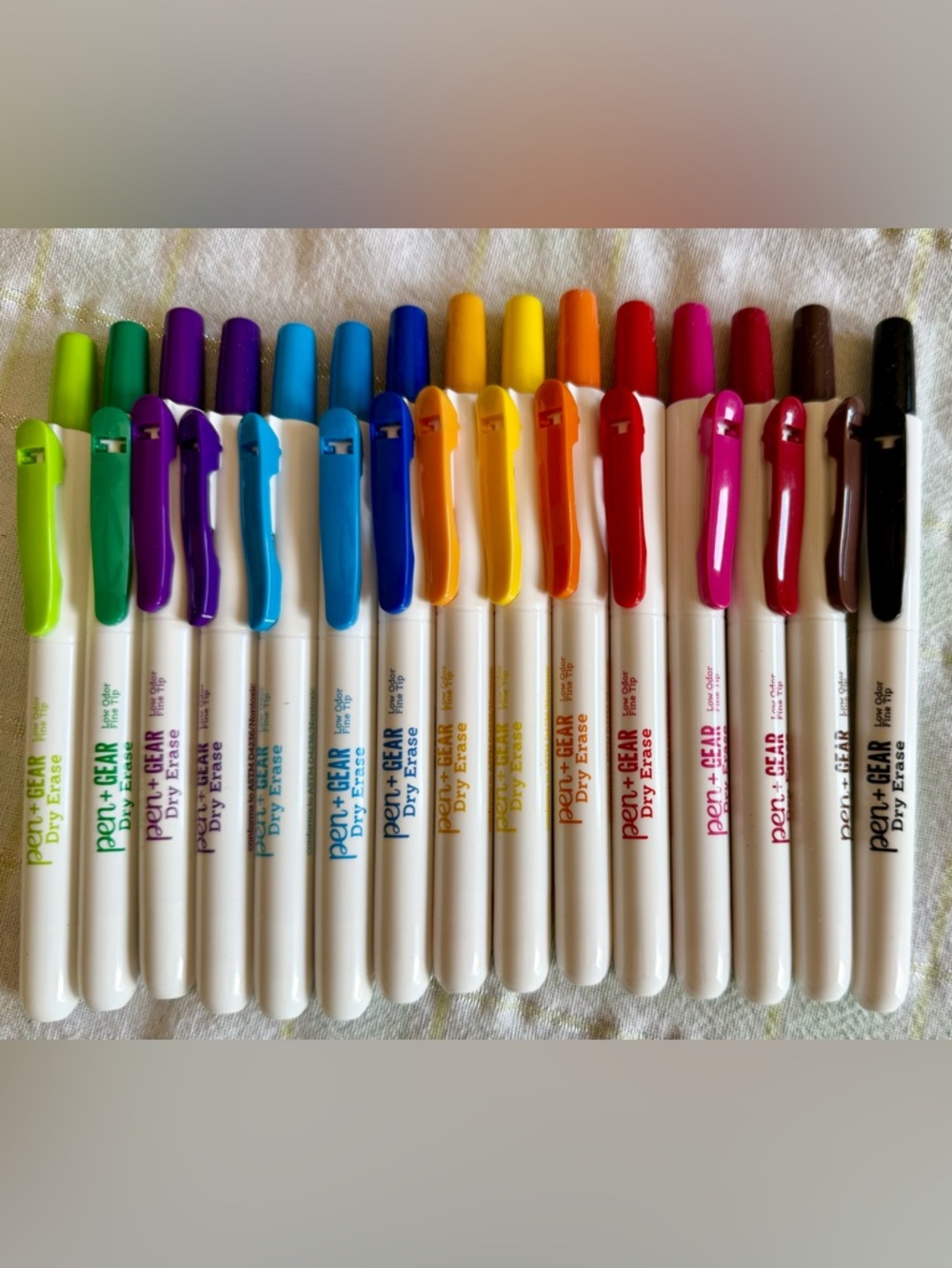 Pen+Gear Retractable Dry Erase Markers, Fine Tip, Assorted Colors, 15 Count